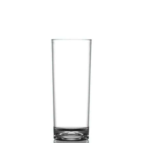 Longdrink. Dieses transparente Kunststoffglas mit einem Fassungsvermögen von 34 cl eignet sich sowohl zum Bedrucken als auch zum Gravieren